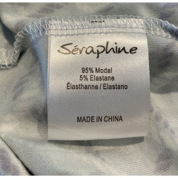 NWT Seraphine Materntiy Nursing Dress Tie Back Wrap Blue Purple Print 8 New - Picture 7 of 7